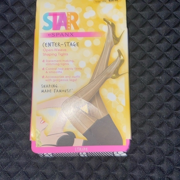 SPANX Star Power Center-Stage Open Weave Shaping Tights Black Size M/C - Picture 1 of 6
